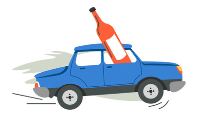 Naklejka premium Driving under influence of alcohol, risk of crash