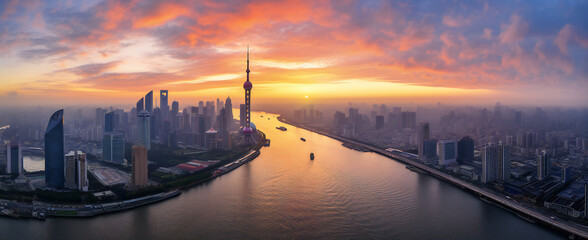 The landmarks of Shanghai's urban landmarks are dazzling under the sun