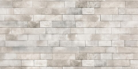 Seamless vintage cottagecore whitewashed worn brick tiles background texture. Tileable shabby chic natural stone wall, floor, wallpaper pattern or flatlay backdrop. High resolution 3D, Generative AI - obrazy, fototapety, plakaty