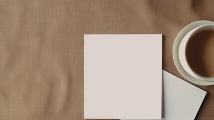 Obraz na płótnie Canvas Minimal brand template with blank cards on grey table Flatlay top view. Mockup image