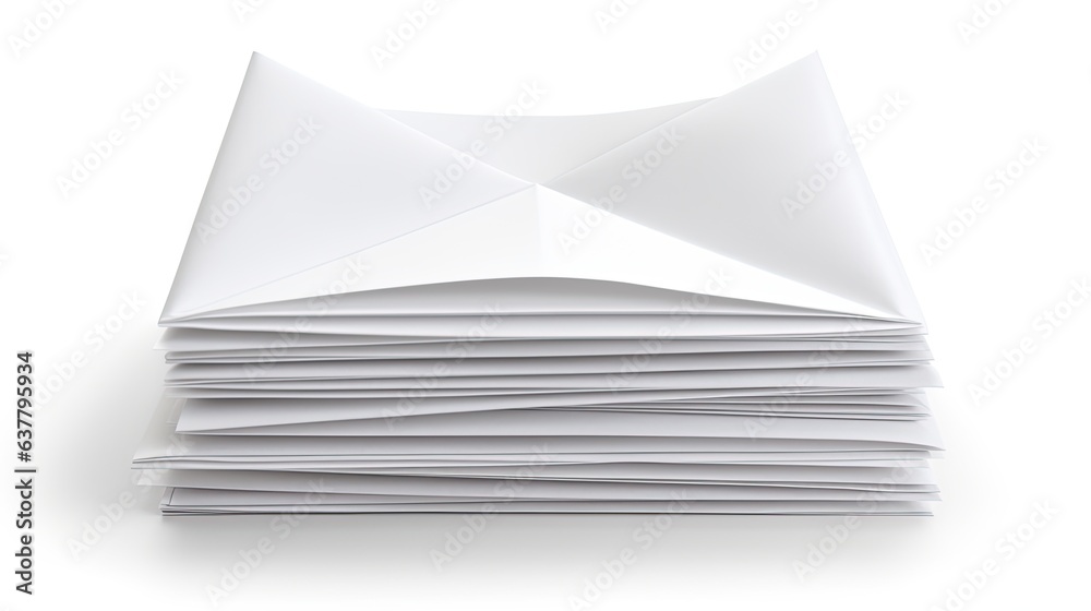 Aufkleber white paper sheets folded and isolated on white. mockup image