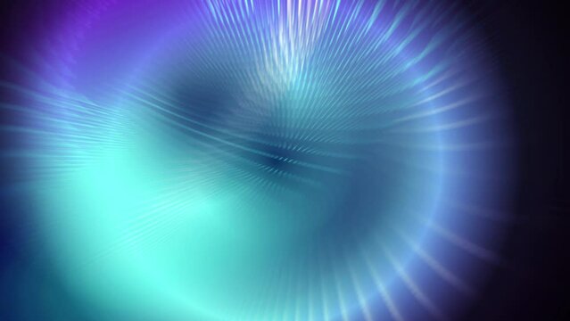 Abstract creative motion halo light and shade with blur particle on gradient green and purple background. Video animation Ultra HD 4k footage.