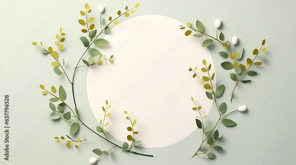 Aufkleber minimal business brand template with blank cards eucalyptus twig and background shadows in sunlight.