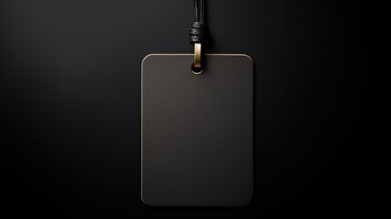 Isolated blank badge mockup with string Corporate design