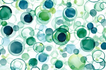 Abstract circles on a vibrant green and blue background