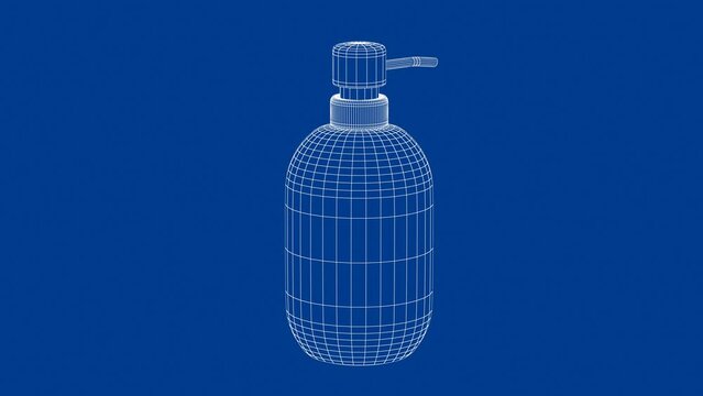 3D wire-frame model of liquid soap dispenser