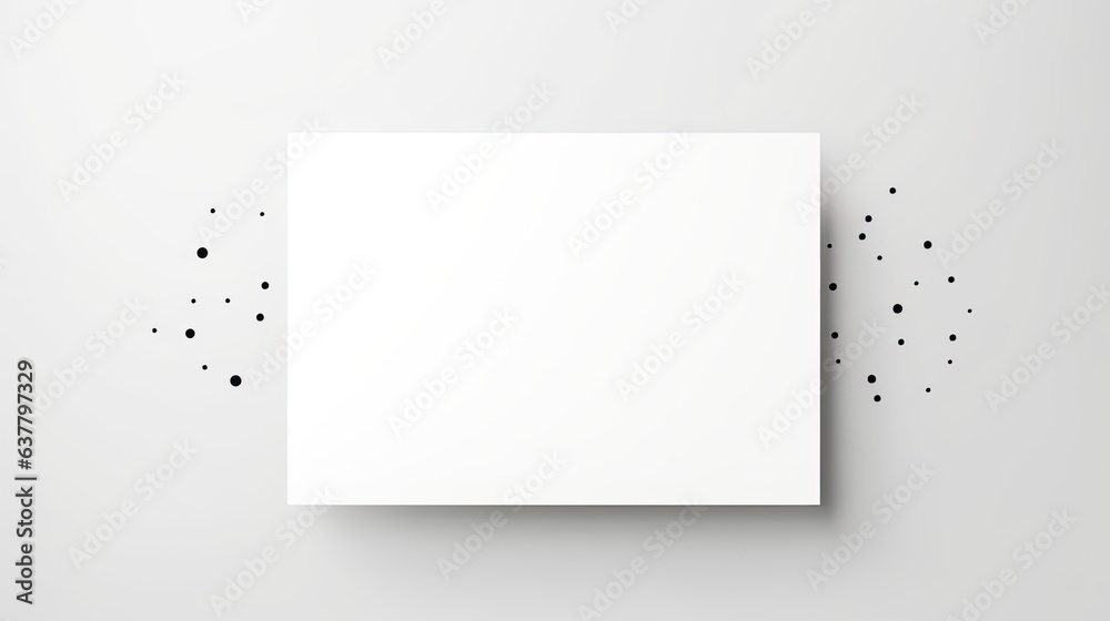 Poster Minimal invitation card with blank space and dotted paper on white background. Mockup image