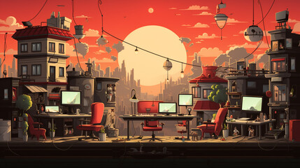 Flat cartoon International Internet Day