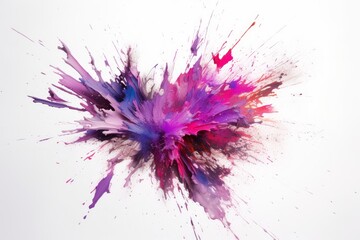 A vibrant burst of colored powder against a clean white backdrop