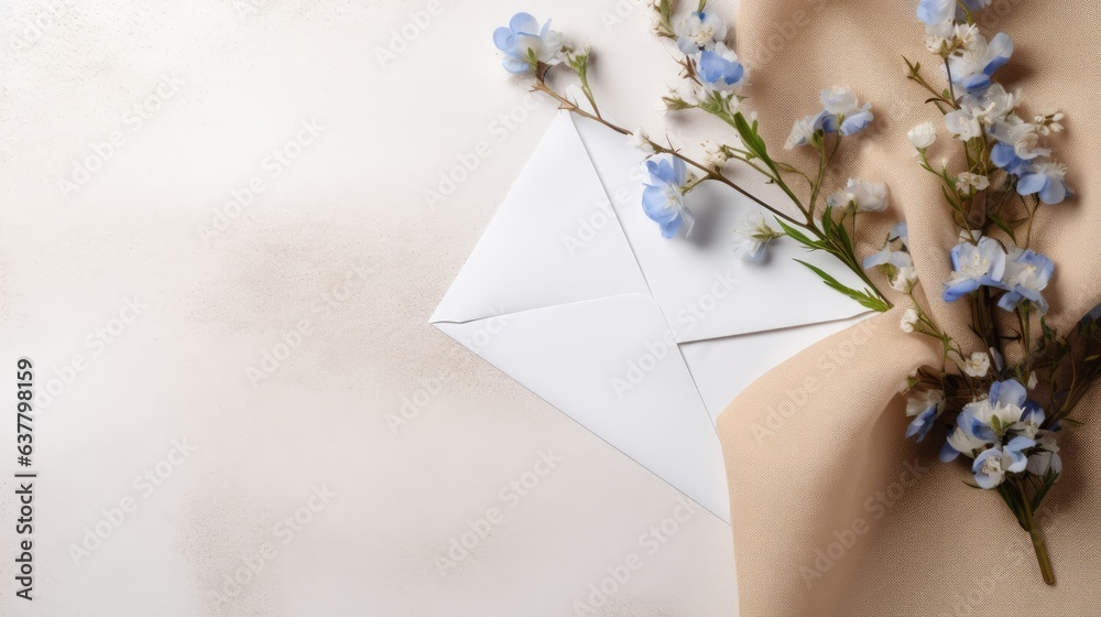 Aufkleber minimalistic invitation template for weddings and birthdays featuring an empty open envelope copy sp