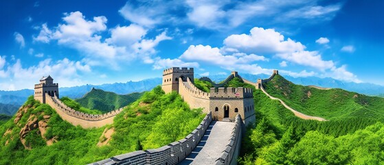 Fototapeta na wymiar The Great Wall of China Stretching over thousands of miles