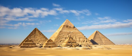 Fototapeta premium The Pyramids of Giza, Egypt, These ancient structures