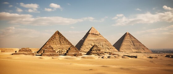 Naklejka premium The Pyramids of Giza, Egypt, These ancient structures