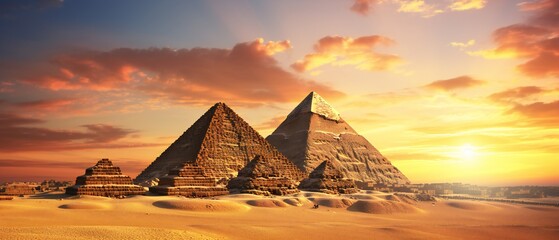 The Pyramids of Giza, Egypt, These ancient structures - obrazy, fototapety, plakaty