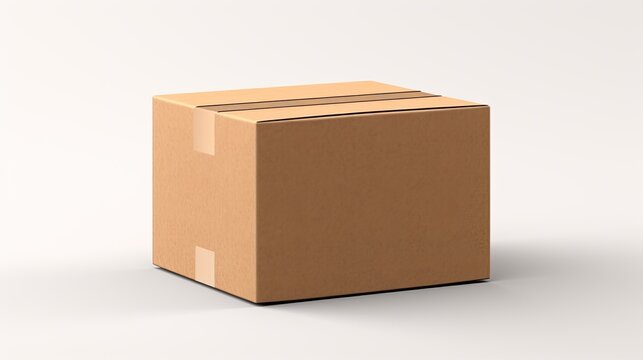 Sticker mockup with white background for logo or design cardboard box packaging