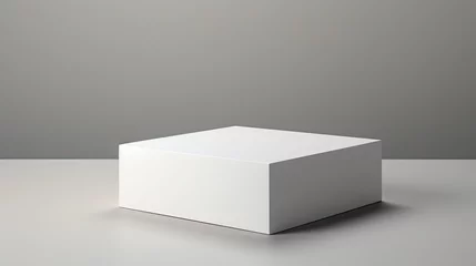 Foto op Canvas A white box representing a parapharmacy product with a tracing image. Mockup image © HN Works