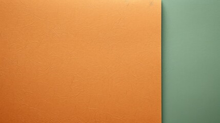 Mockup with copy space for text using rough kraft paper texture in orange and green colors