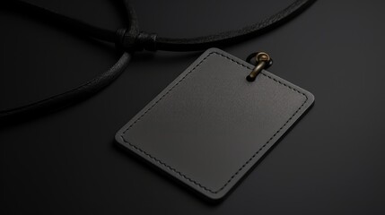 Isolated blank badge mockup with string Corporate design