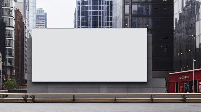 Large billboard advertisement mockup on modern building exterior