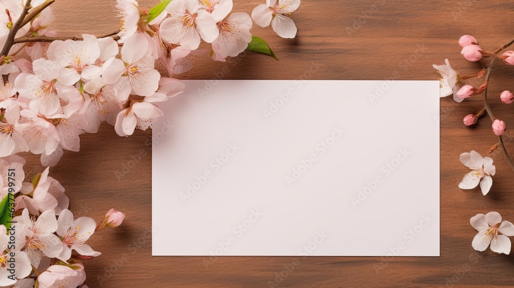 Fototapete Create mockup copy space on blank paper cards and envelopes Graphic design template for branding and portfolio Suitable for wedding stationery