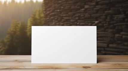 White blank space card for name place folded with clipping path. Mockup image