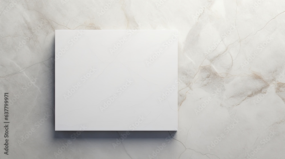 Poster business cards placed diagonally on a gray background with shadows top view. mockup image