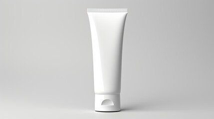 A white tube template for cosmetic packaging with blank space for text or design. Mockup image