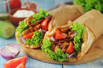 A traditional dish of Greece - gyros	