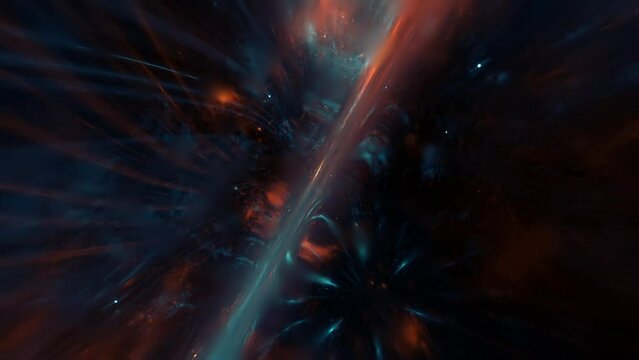 Universe warping, time travel, multiverse, cosmic background. Seamless Loop