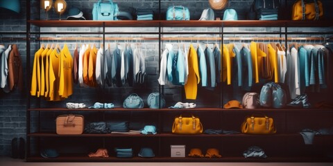 clothing shop, store or stock and management supply concepts, online shopping and marketing. retail stock. Generative AI