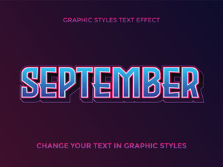 SEPTEMBER BLUE VIOLET GRADIENT EDITABLE TEXT EFFECT