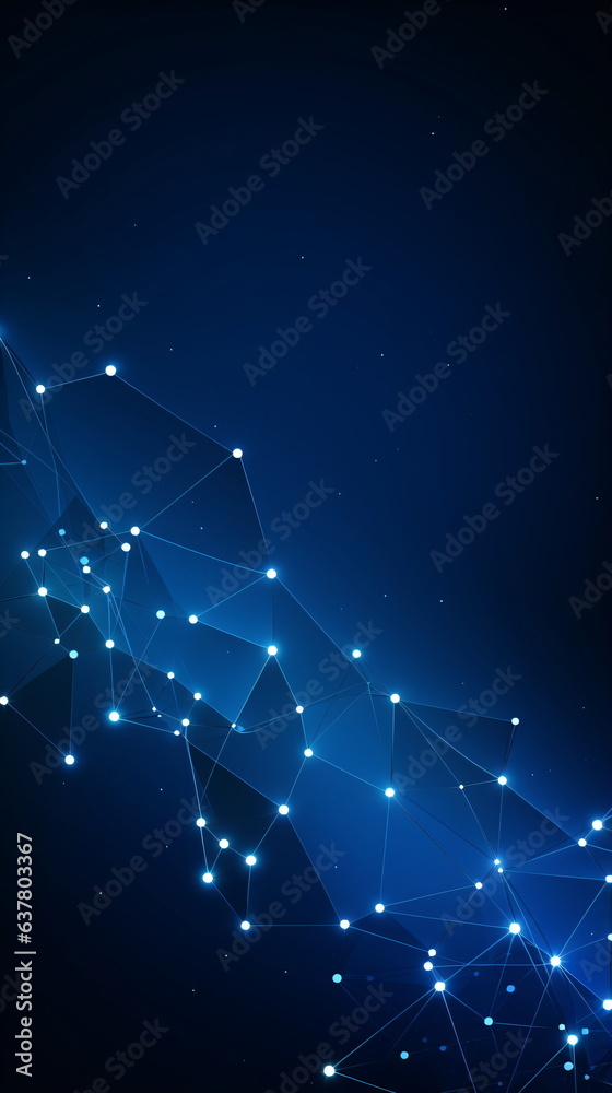 Wall mural abstract technology grid surface. abstract science or technology background. digital blue background