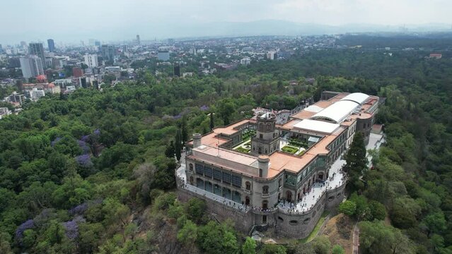  Castillo de Chapultepec, dron 4k, Ciudad de M&eacute;xico.