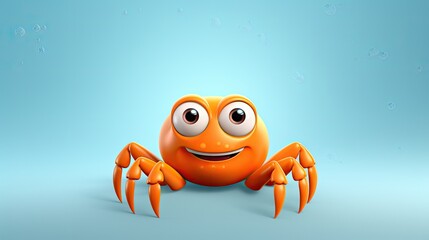 Cute 3D cartoon spider character.