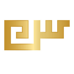 Kufi arabic font gold