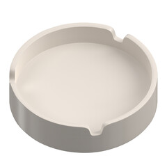 3D rendering illustration of a round ceramic ashtray