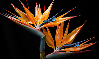 Abstract Strelitzia Flower Dark Background