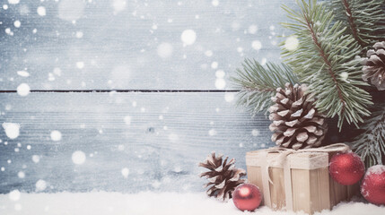 Obraz na płótnie Canvas Christmas and happy new year decoration trendy background