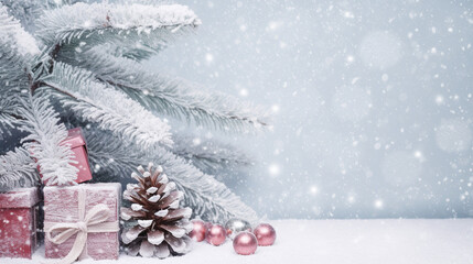 Christmas and happy new year decoration trendy background