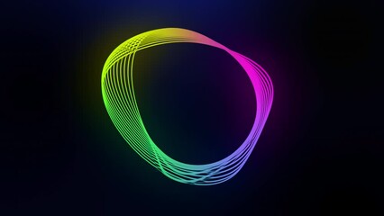 Abstract glowing circles animation, Audio spectrum background. Equalizer neon light display. - Powered by Adobe
