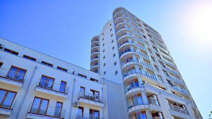 Fototapeta na wymiar Luxury modern residential apartment building complex.