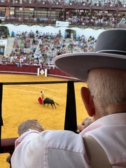 Muurstickers Man Watching a Bullfight: A Glimpse of Corrida © Aliaksei