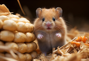 Hamster on wooden background. Hamster on a wooden background.