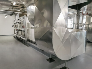 Industrial system with stainless steel ducts, forced ventilation of buildings and industrial...