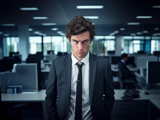 Fototapeta premium Serious and angry young businessman