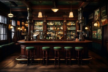 classic irish pub. generative AI illustration.