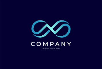 Infinity Logo. letter N with infinity combination. usable for technology and company logos. vector illustration