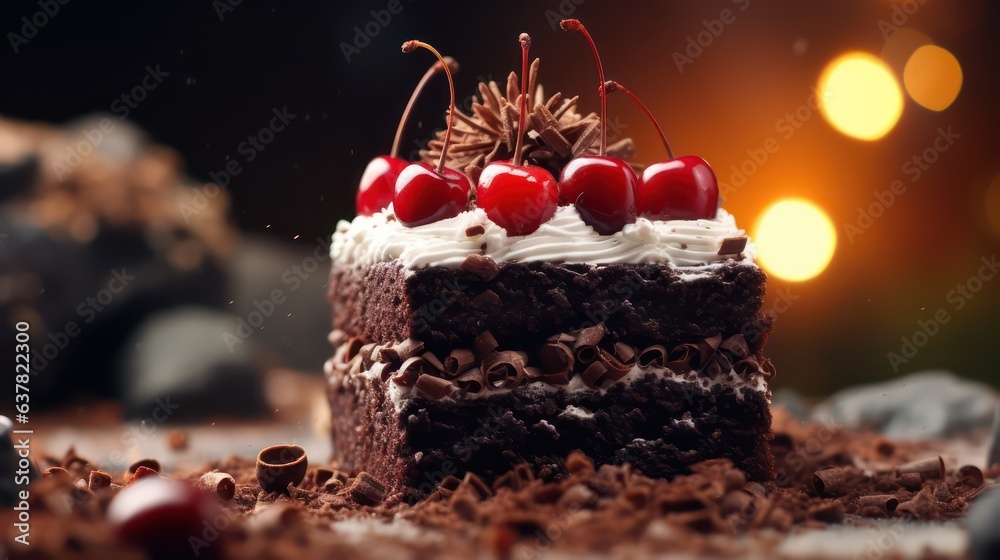 Canvas Prints chocolate cake with cherries