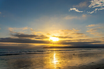 Naklejka na ściany i meble Sunset on Coronado beach, San Diego, California