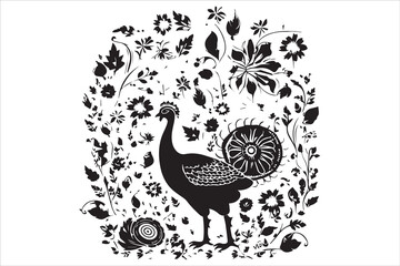 Thanks giving Turkey Silhouette turkey day vector elements